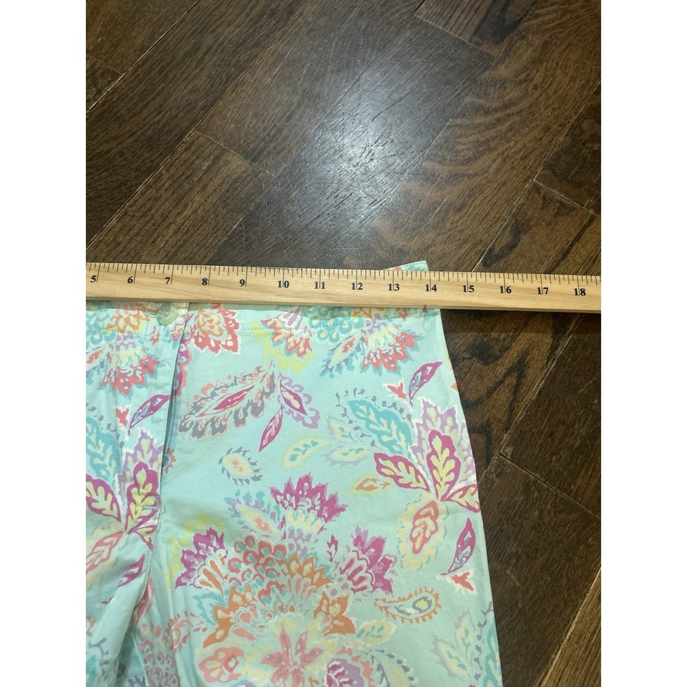 Sigrid‎ Olsen Sport Blue Floral Pants sz 2P Drawstring Cuffs Stretch Cottagecore - Picture 3 of 5